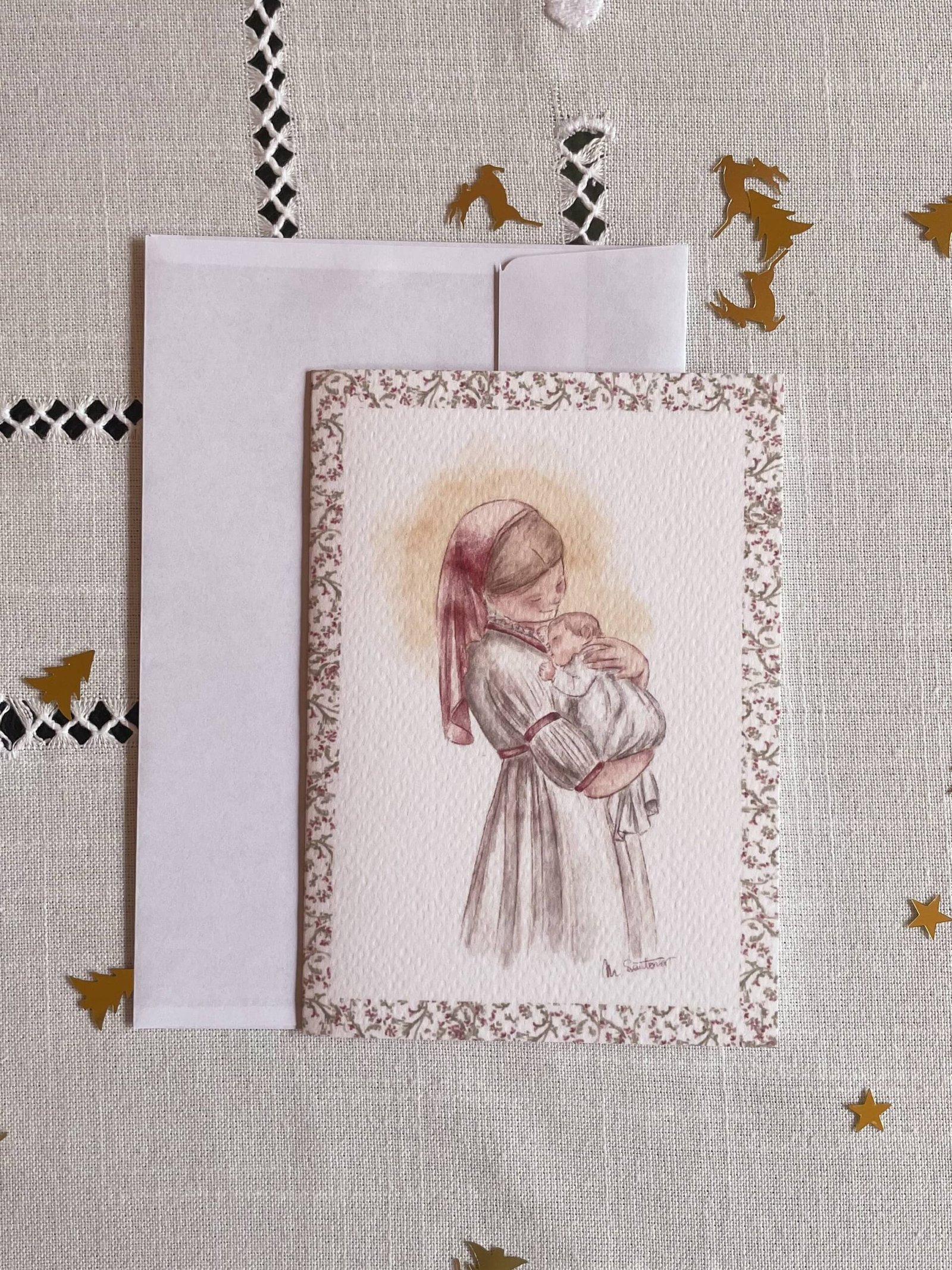 Pack de 8 Christmas- María y el niño - Imagen 3