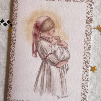 Pack de 8 Christmas- María y el niño