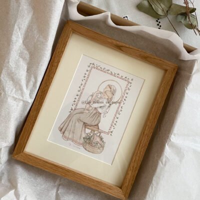 Cuadro Virgen con niño (rosa)