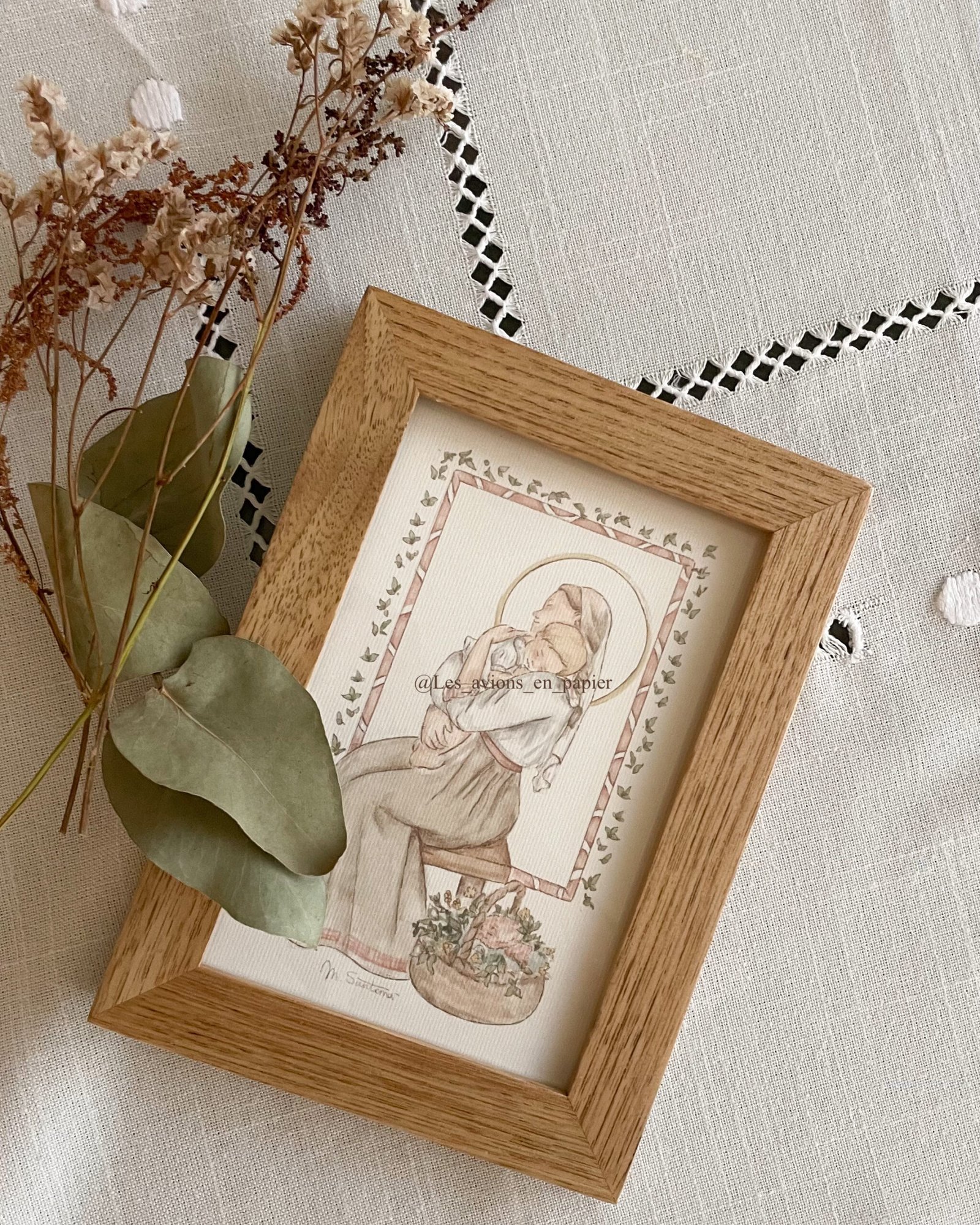 Mini cuadrito Virgen con niño - Imagen 2