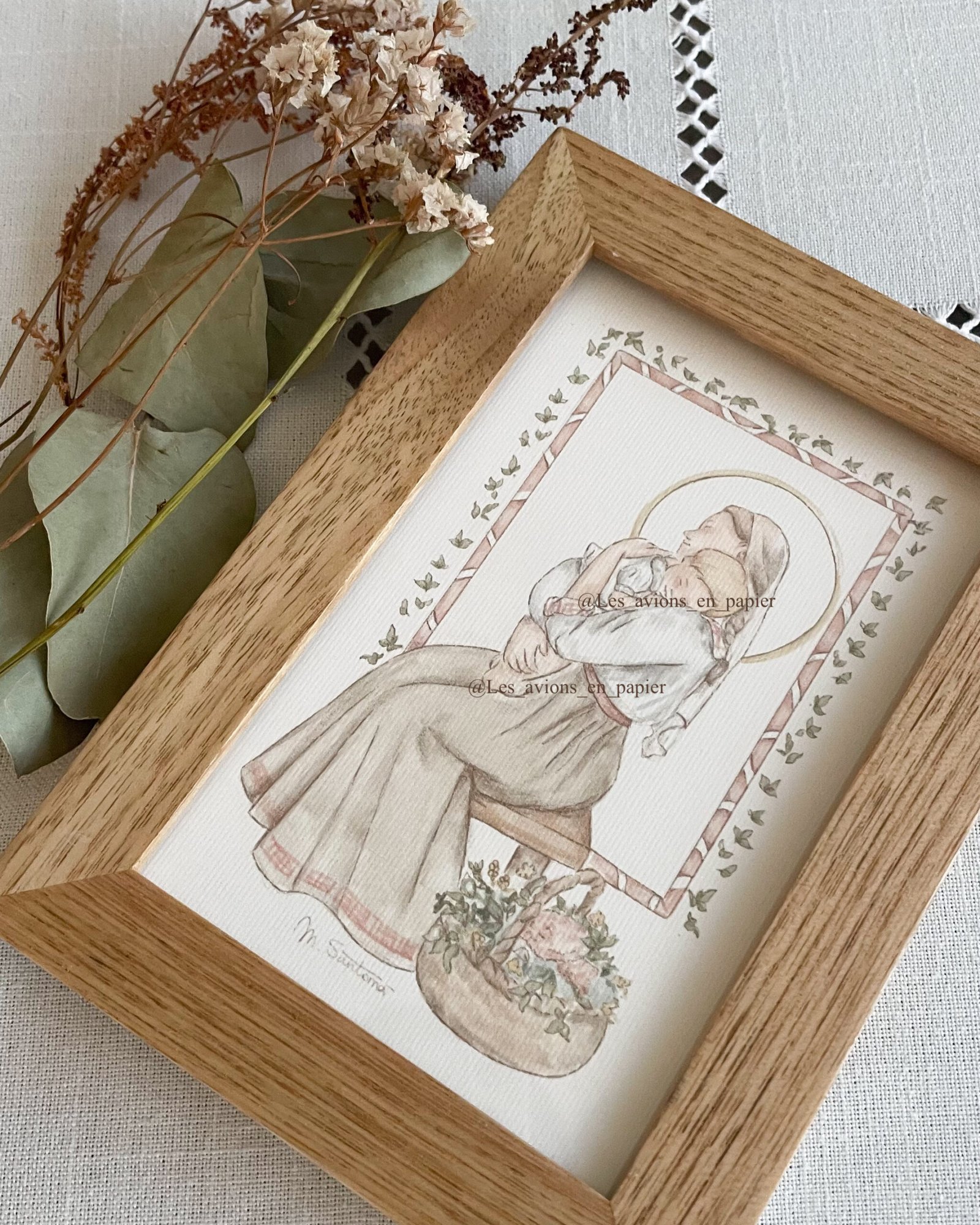 Mini cuadrito Virgen con niño - Imagen 3